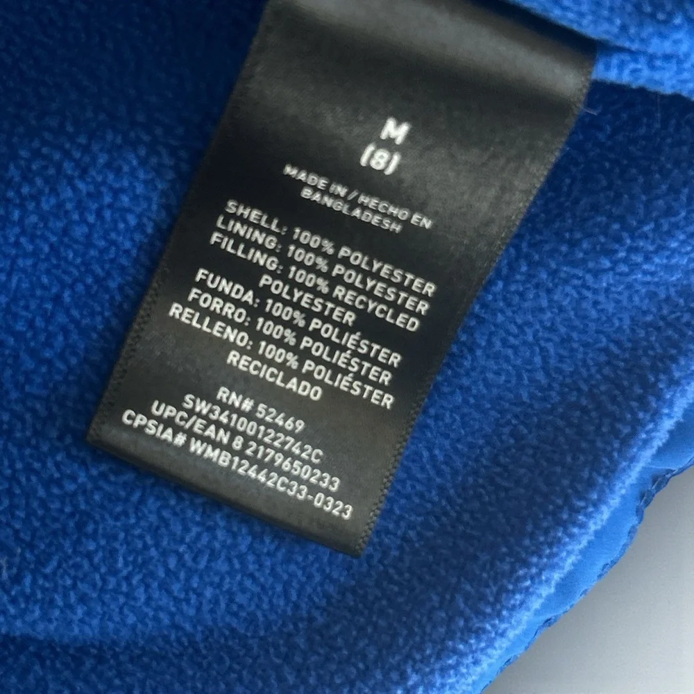 SWISS TECH Blue Hooded Puffer Jacket Blue Parka Youth Size Medium 8 Winter